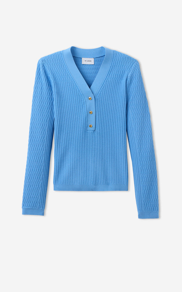 St. John Remy Sweater In Fine Mixed Rib Knit PERI