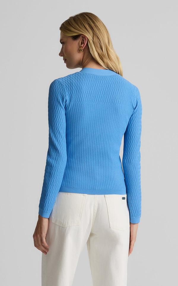 St. John Remy Sweater In Fine Mixed Rib Knit PERI