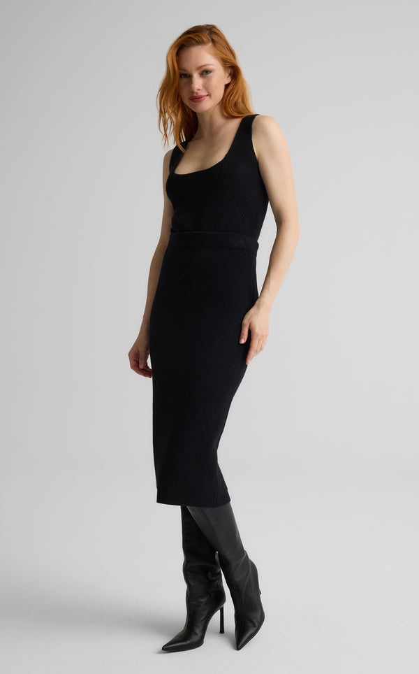 st. john Rhea Skirt in Redondo Rib Knit BK00