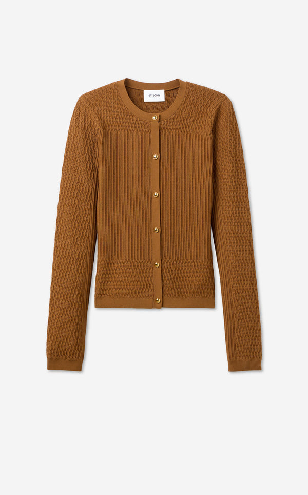 St. John River Cardigan In Fine Mixed Knit CINA