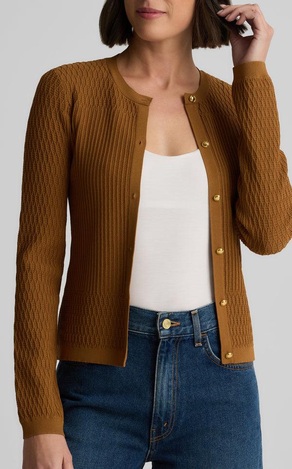 St. John River Cardigan In Fine Mixed Knit CINA