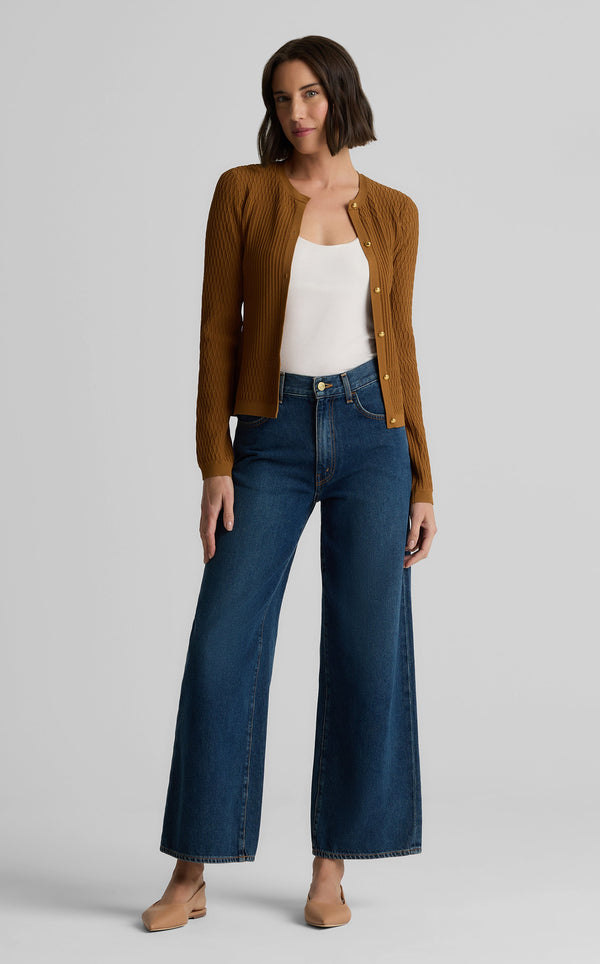 st. john River Cardigan in Fine Mixed Knit CINA