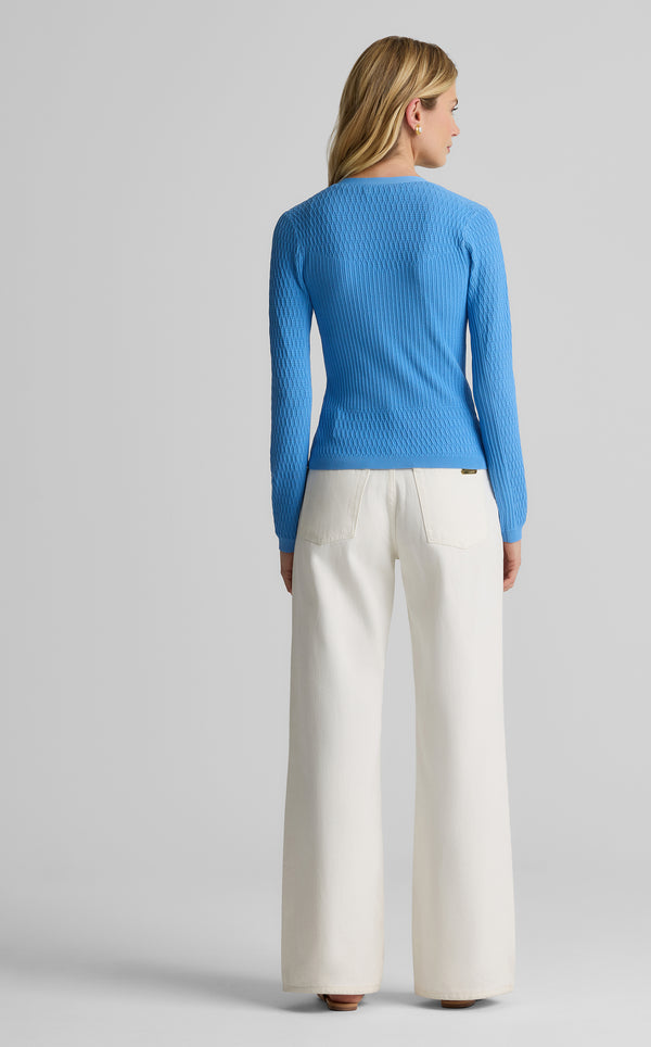 St. John River Cardigan In Fine Mixed Knit PERI