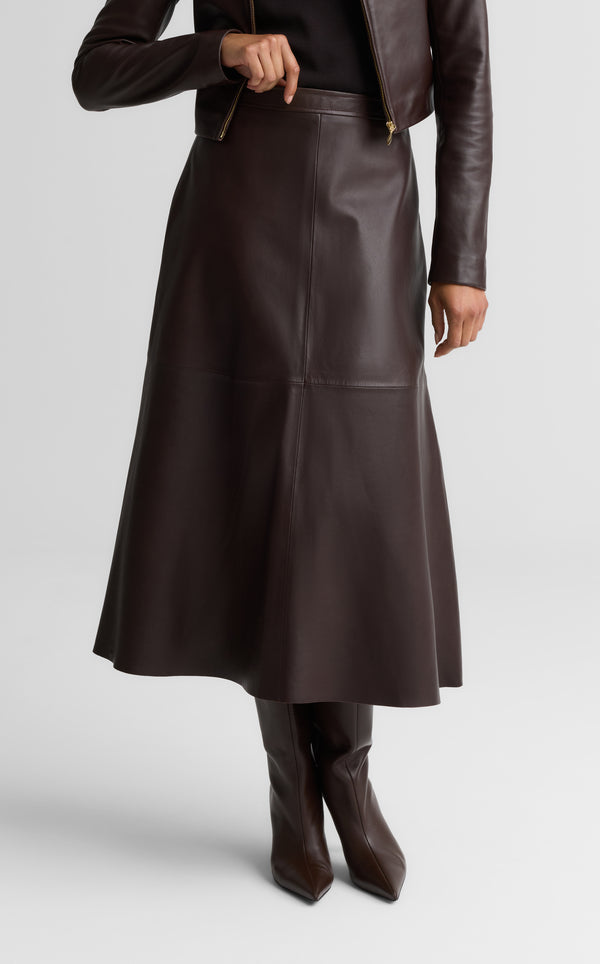 St. John Rowan Skirt In Nappa Leather MAHG