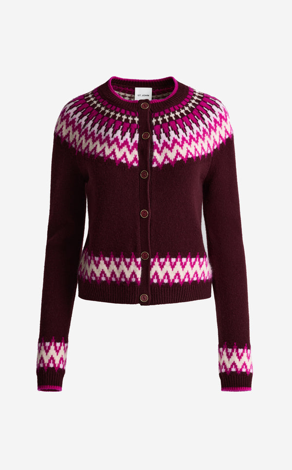 St. John Sally Cardigan In Cashmere Blend BXMU