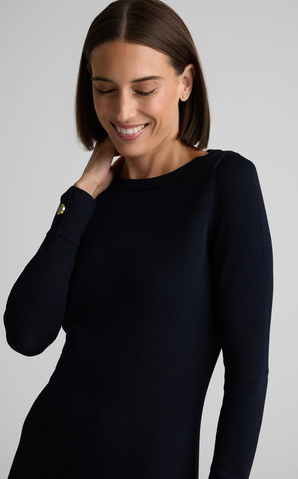 St. John Santiago Knit Bateau Dress MIDN