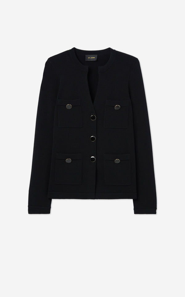 St. John Santiago Knit Button Jacket BK00