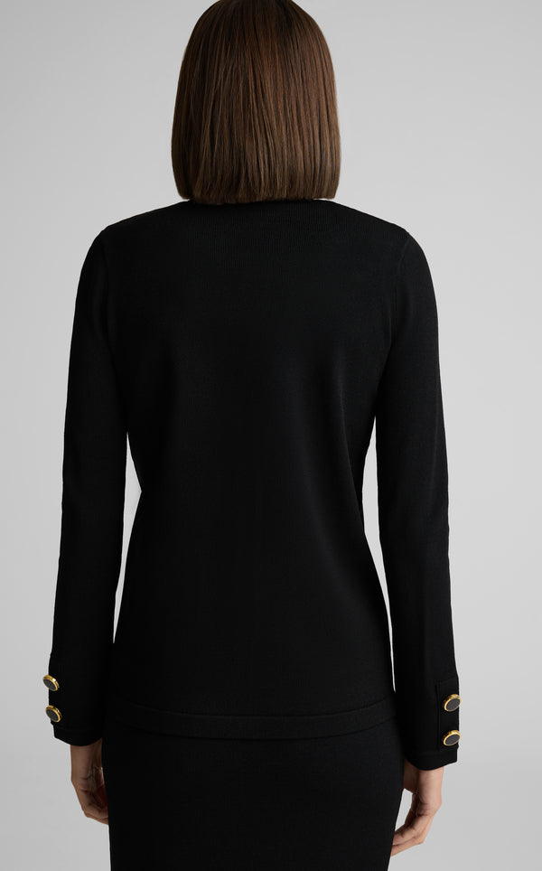 St. John Santiago Knit Button Jacket BK00