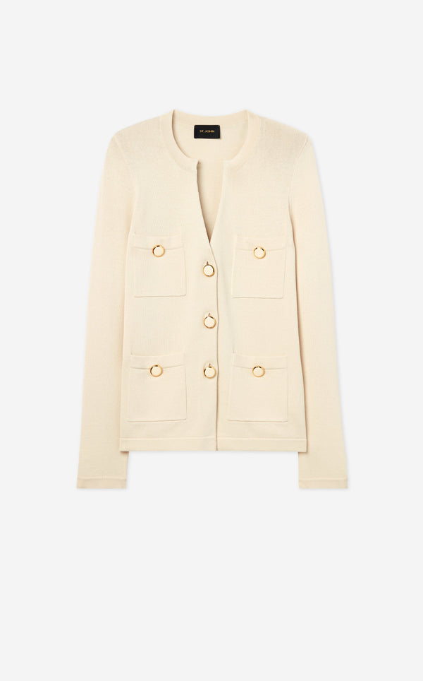 St. John Santiago Knit Button Jacket EC00