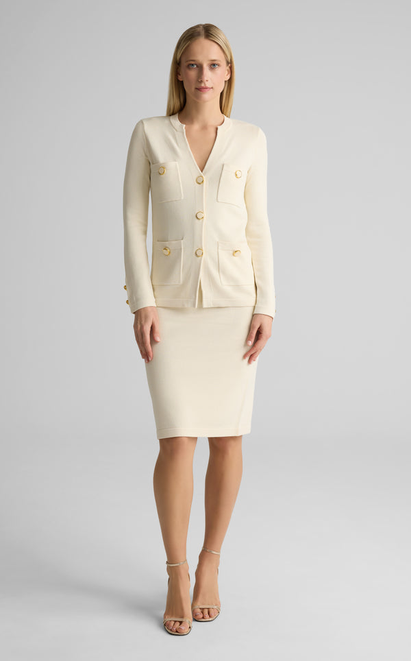 st. john Santiago Knit Button Jacket EC00