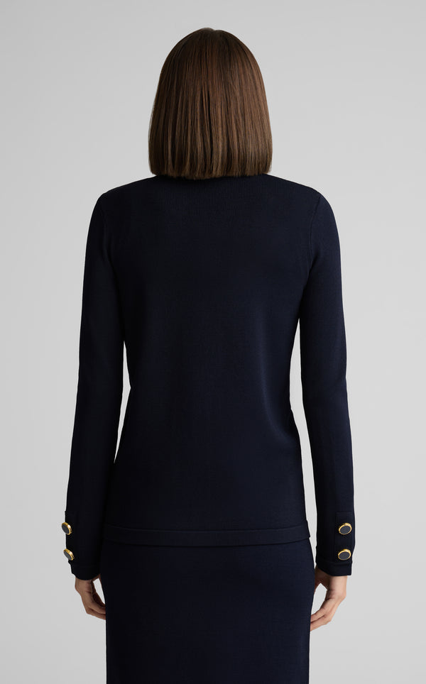 St. John Santiago Knit Button Jacket MIDN