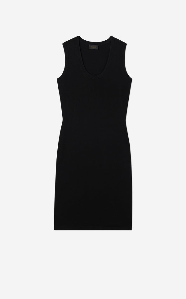 St. John Santiago Knit Scoop Neck Dress BK00