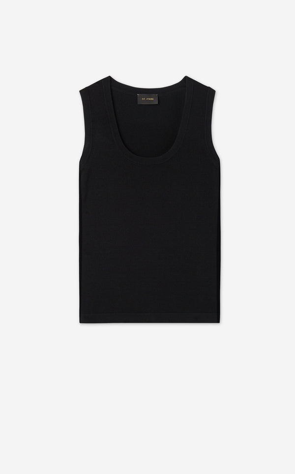 St. John Santiago Knit Scoop Neck Shell BK00