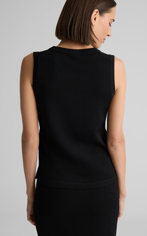 St. John Santiago Knit Scoop Neck Shell BK00