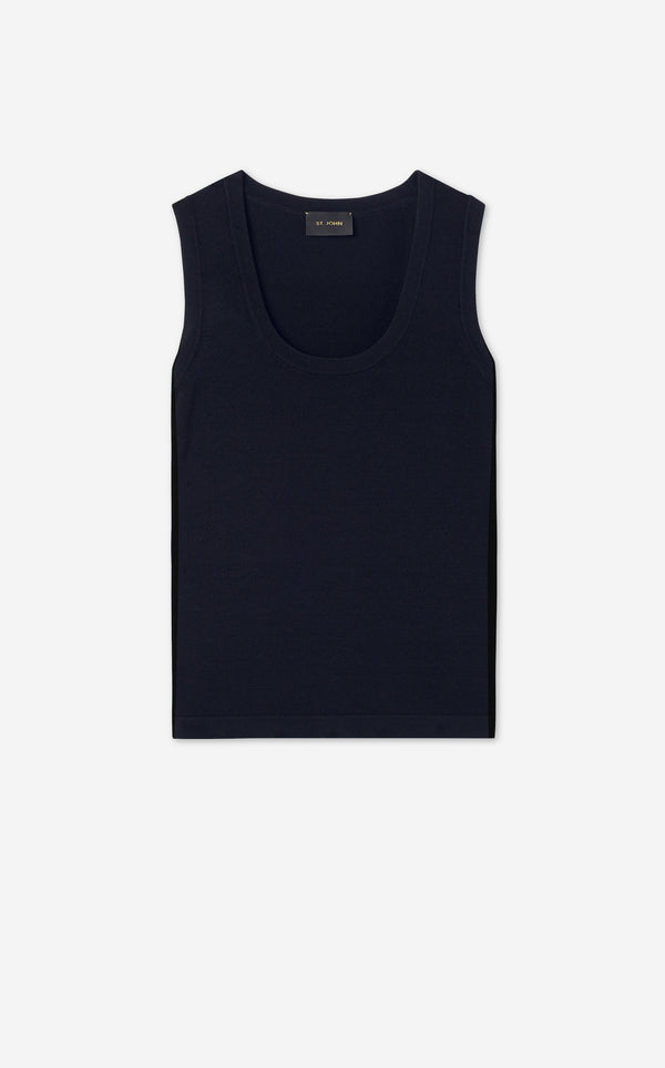 St. John Santiago Knit Scoop Neck Shell MIDN