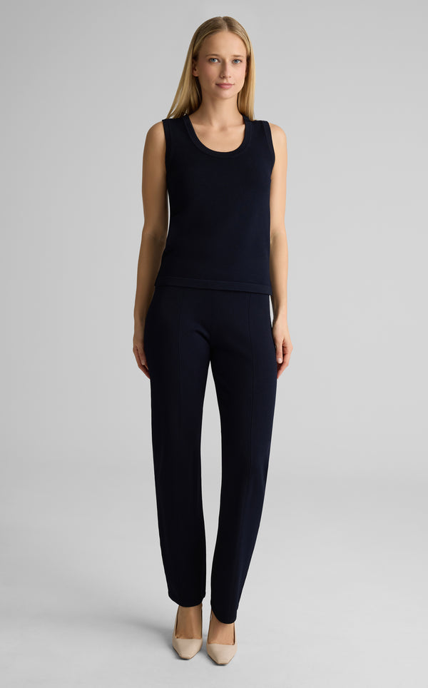St. John Santiago Knit Scoop Neck Shell MIDN