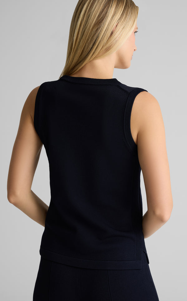 St. John Santiago Knit Scoop Neck Shell MIDN