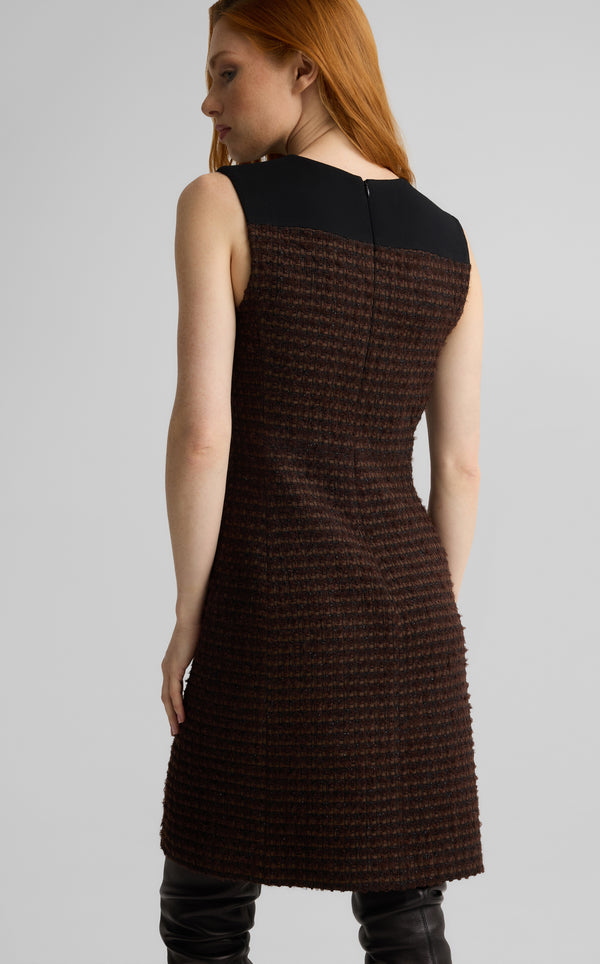 St. John Selma Dress In Vicente Tweed MKBK