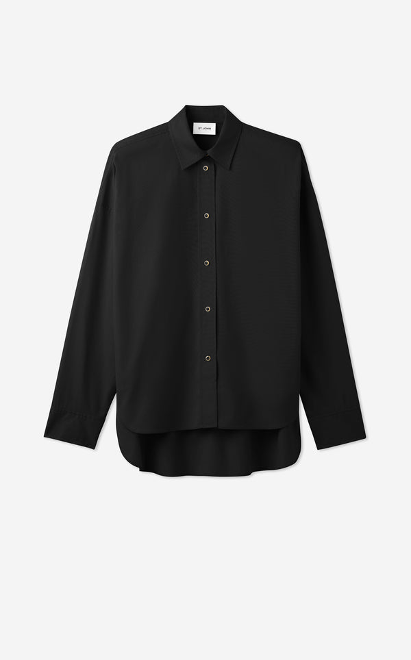 St. John Sharon Blouse In Cotton Poplin BK00
