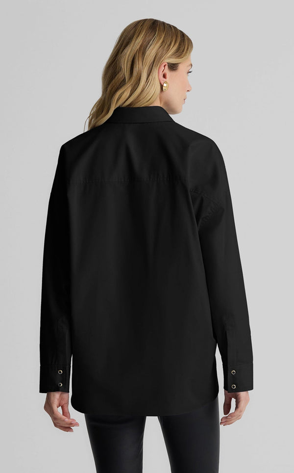 St. John Sharon Blouse In Cotton Poplin BK00