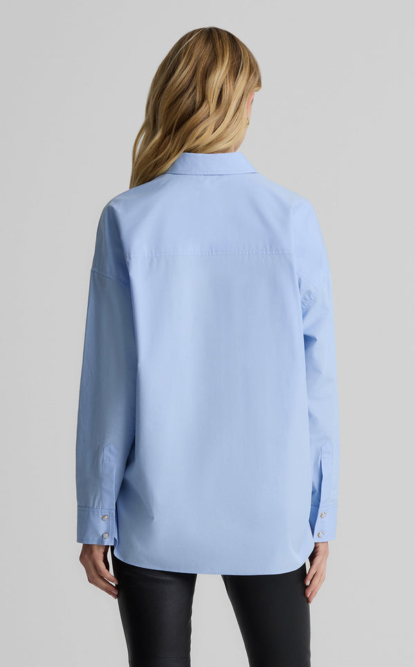 St. John Sharon Blouse In Cotton Poplin CISB