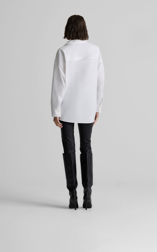 St. John Sharon Blouse In Cotton Poplin CLSW