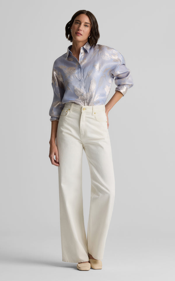 st. john Sharon Top in Floral Jacquard BULG