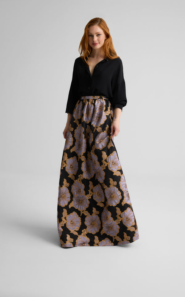 St. John Sharon Top In Silk Crepe BK00