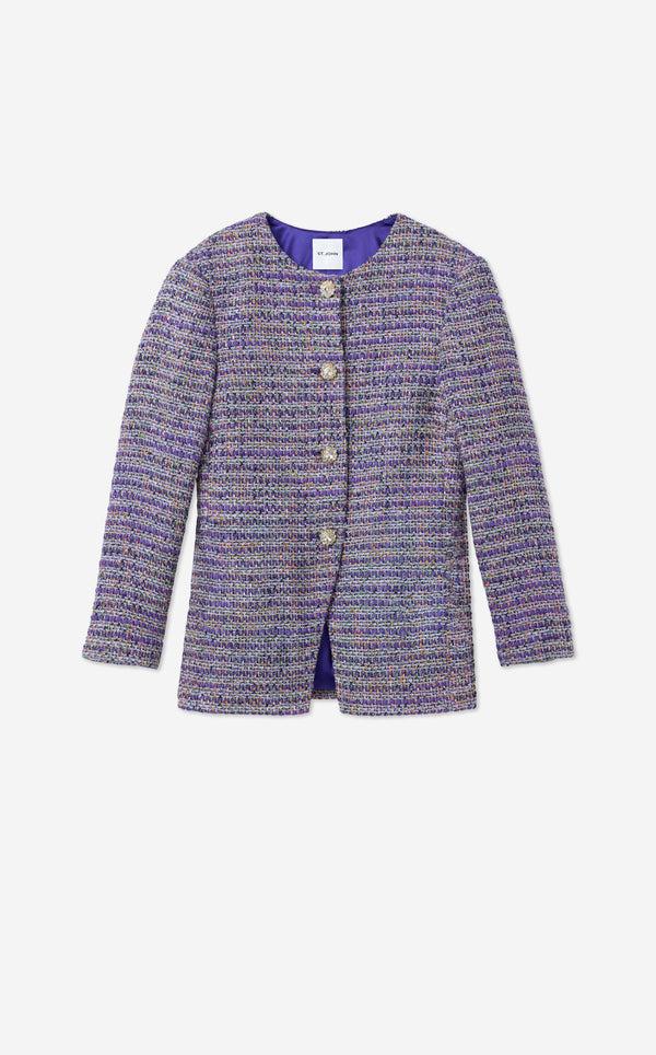 St. John Shelby Jacket In Lenox Tweed VLVM