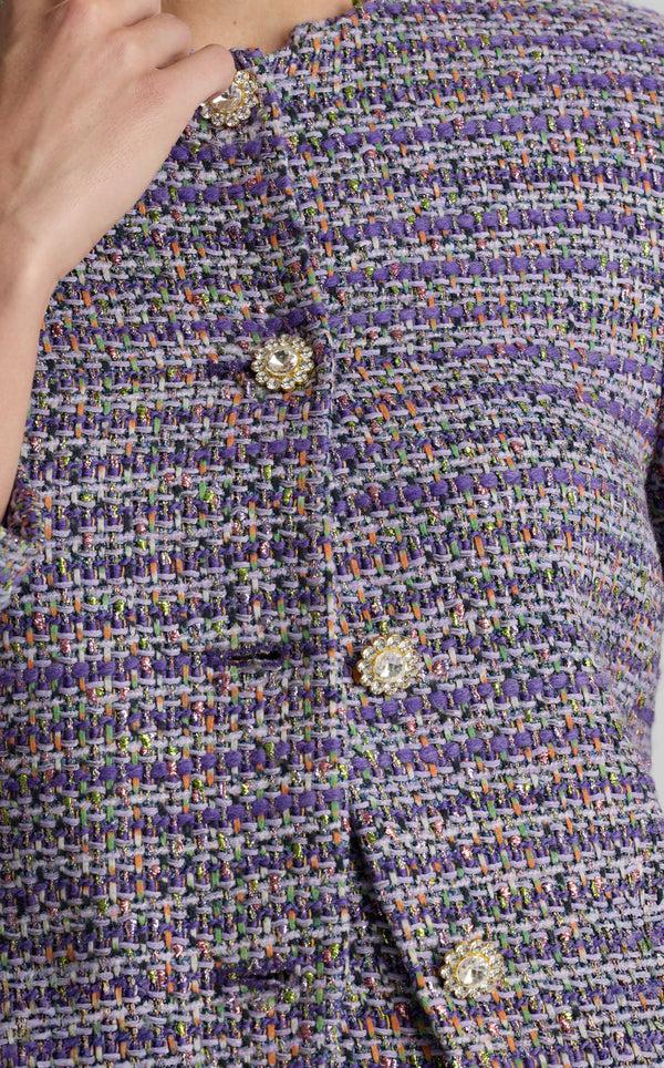 St. John Shelby Jacket In Lenox Tweed VLVM