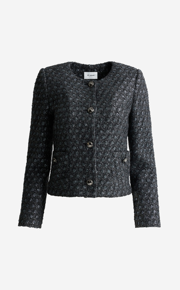 St. John Simone Jacket In Encore Tweed PWLM