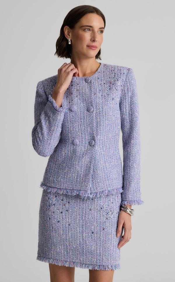 St. John Sinclair Jacket In Monroe Tweed LVBM