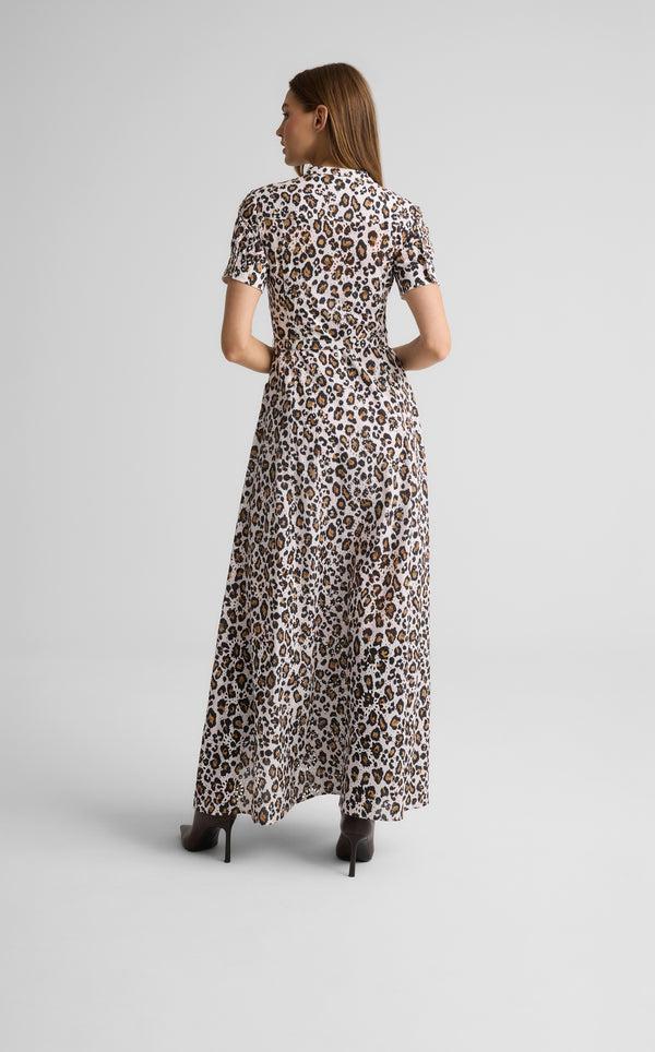 St. John Suri Dress In Leopard Print Eyelet LPLP