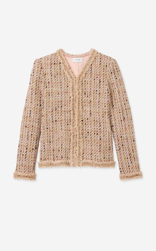St. John Susan Jacket In Metallic Tweed PWRA