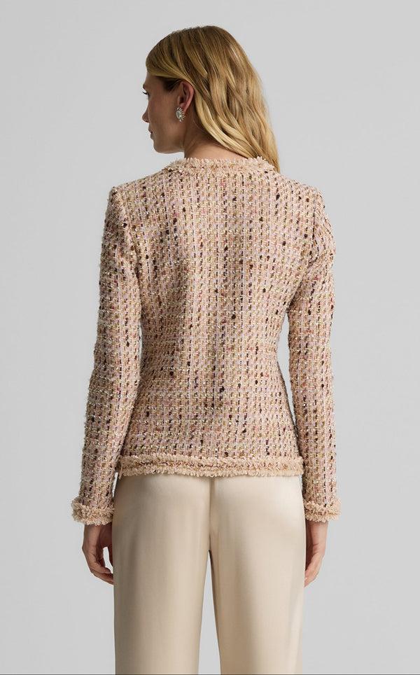 St. John Susan Jacket In Metallic Tweed PWRA
