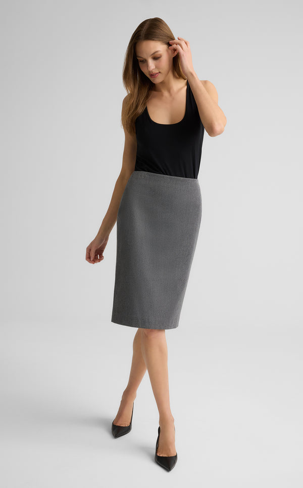 St. John Sylvia Skirt In Stretch Twill Suiting MGME