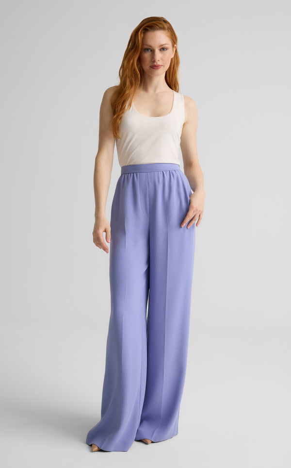 st. john Tabitha Pant in Satin Back Crepe IRIS