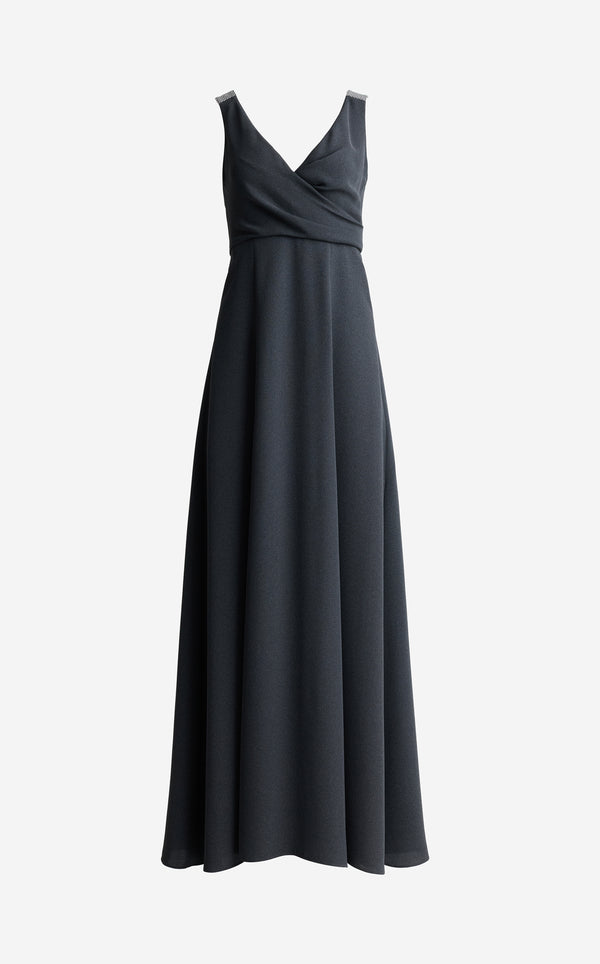 St. John Tess Gown In Heathered Crepe DGMG