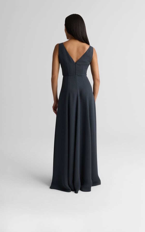 St. John Tess Gown In Heathered Crepe DGMG