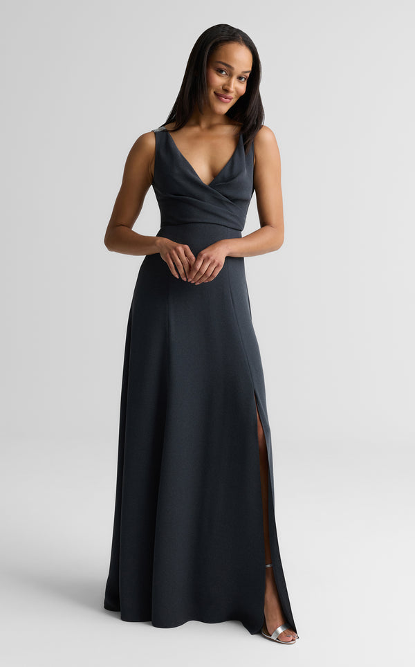 st. john Tess Gown In Heathered Crepe DGMG