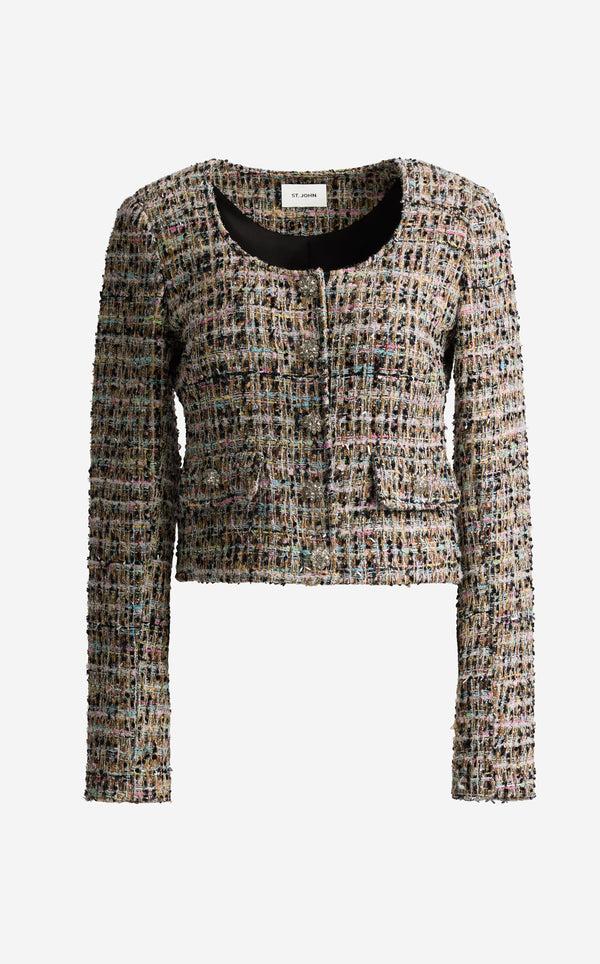 St. John Ulyissa Jacket In Cienega Tweed AQBK