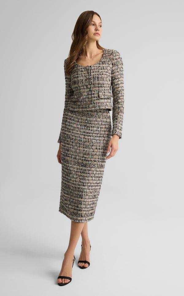 St. John Ulyissa Jacket In Cienega Tweed AQBK