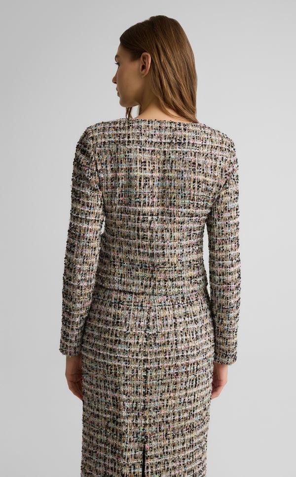 St. John Ulyissa Jacket In Cienega Tweed AQBK