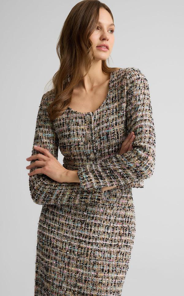 st. john Ulyissa Jacket in Cienega Tweed AQBK