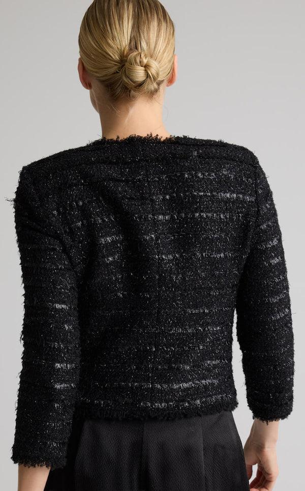 St. John Ulyissa Jacket In Noir Tweed BK00