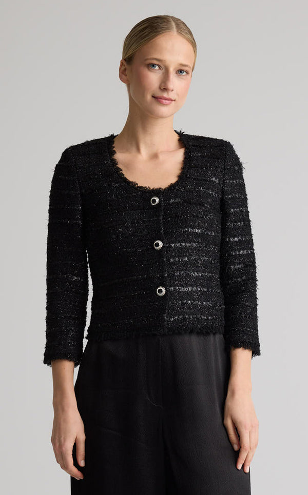 st. john Ulyissa Jacket In Noir Tweed BK00