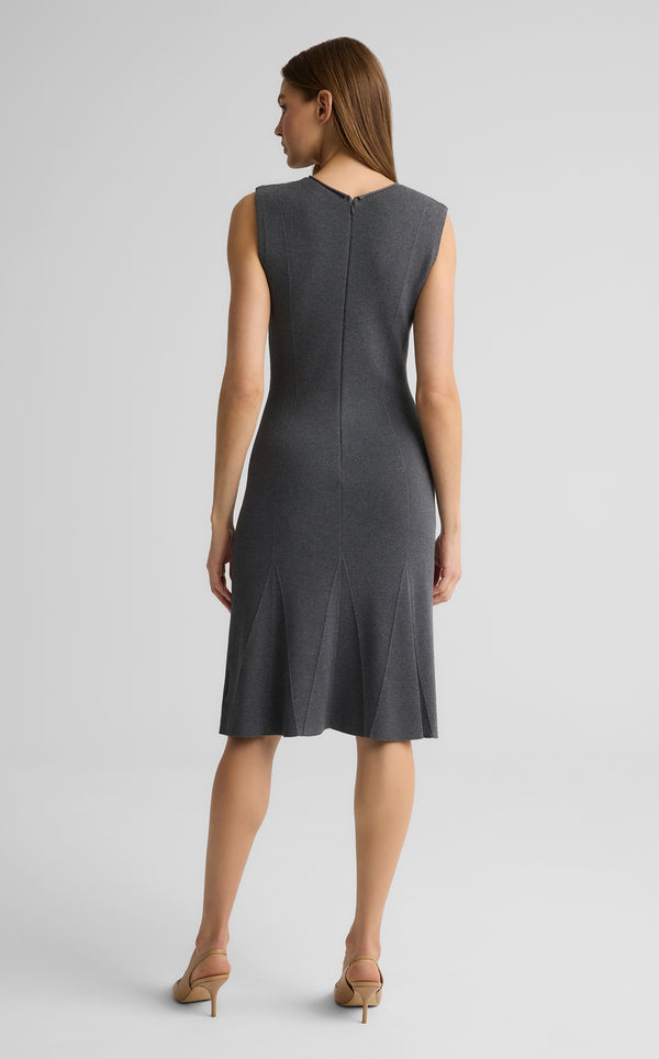 St. John Velma Dress In Engineered Rib Knit DGMG