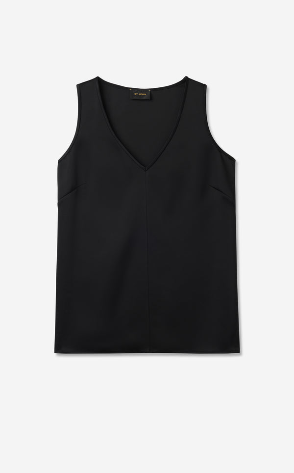 St. John Vera Top In Liquid Satin BK00