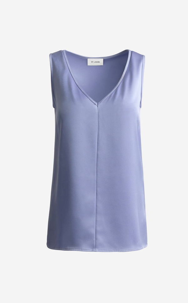 St. John Vera Top In Liquid Satin IRIS