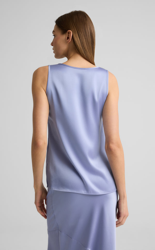 St. John Vera Top In Liquid Satin IRIS